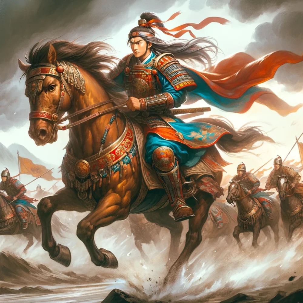 騎馬隊を率いる李世民