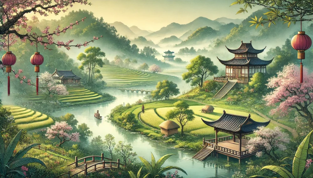 穏やかな中国古代の風景